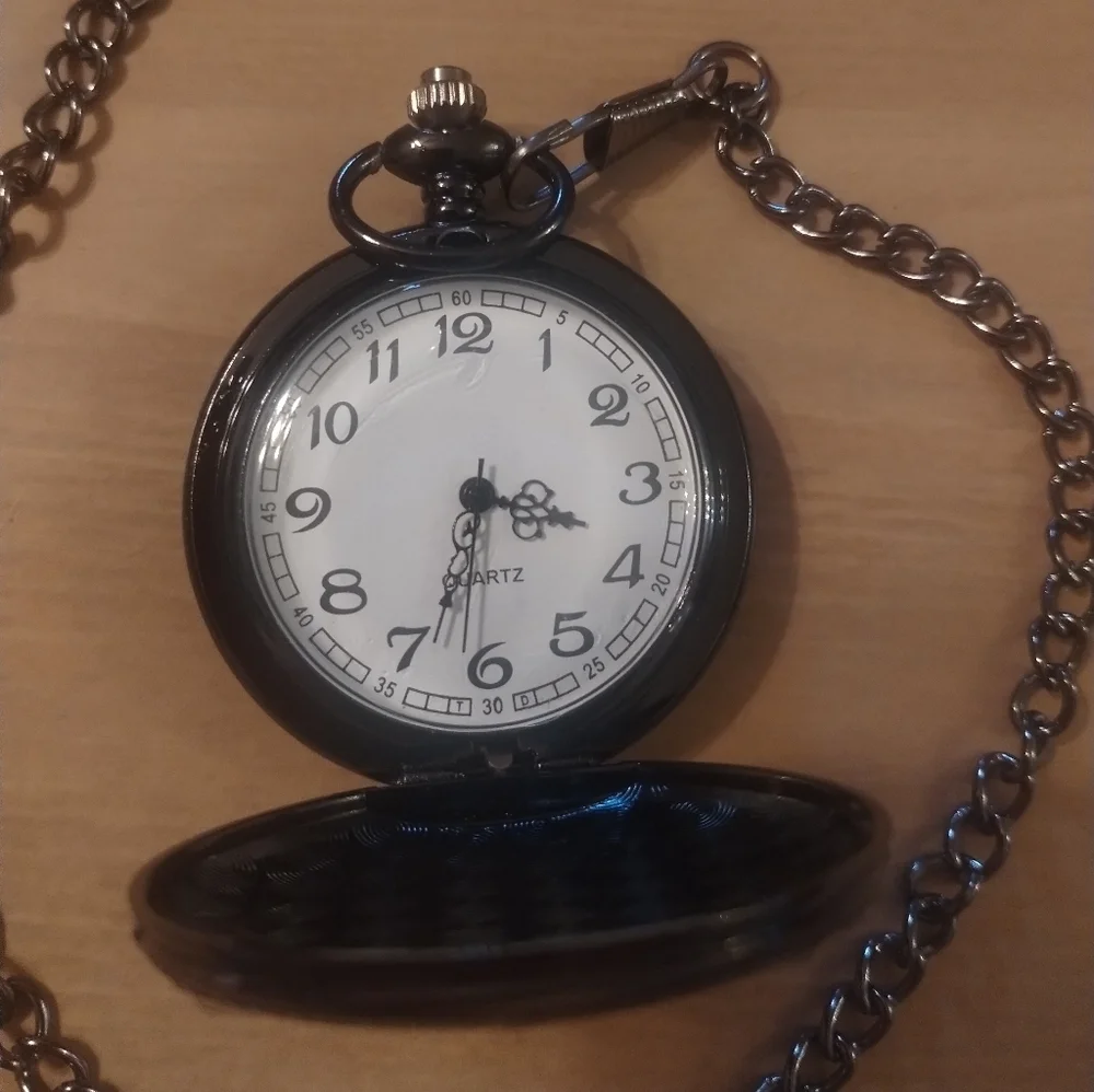 New Best Man Wedding Gift Men's Black Pocket Watch